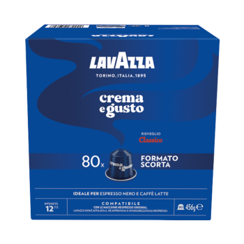 Lavazza Crema e Gusto 12, Nespresso­ kompatibel, 80 Aluminium­ Kaffeekapseln, 456g